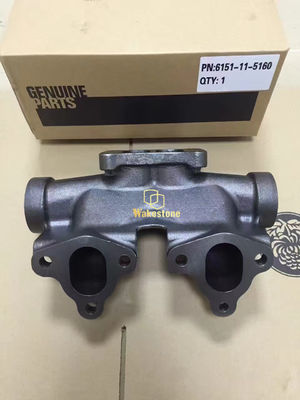 6151-11-5160 Excavator 6D125 Engine Parts Exhaust Manifold For PC300-3 PC400